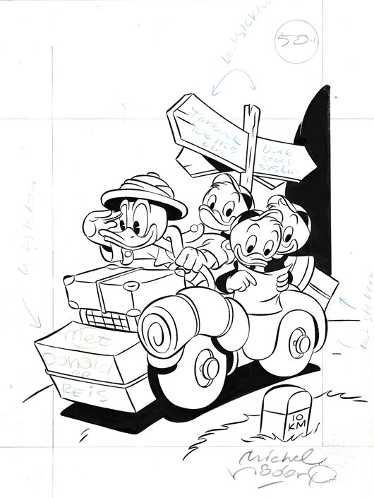 Michel Nadorp | 1990 | Donald Duck cover Pocket 50 - Couverture originale