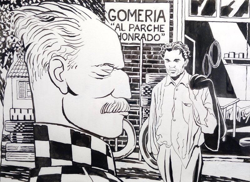 En vente - Gomeria par José Muñoz - Illustration originale
