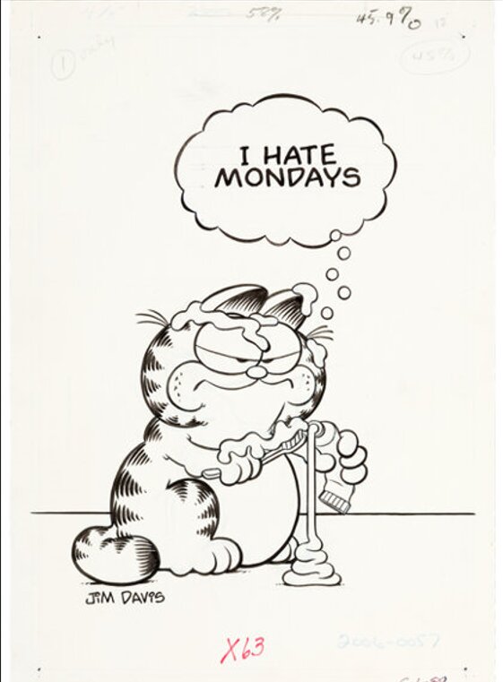 Garfield (Dentiste) by Jim Davis - Original Illustration