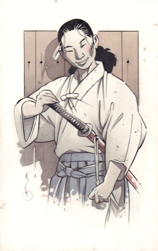En vente - Le Katana par Michetz - Illustration originale
