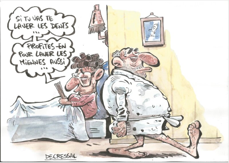 Philippe Decressac, Les vieux (Dentiste) - Illustration originale