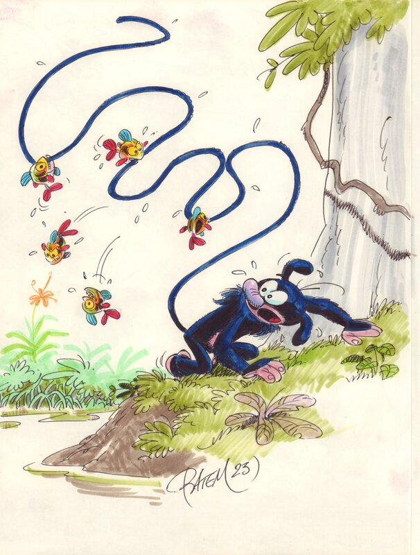 For sale - Batem, Marsupilami 3 - Mars le noir - Sketch