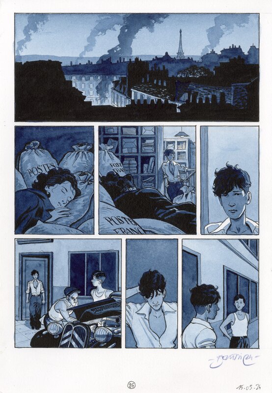 DOMINIQUE BERTAIL : Madeleine résistante tome 3 planche 96 - Planche originale
