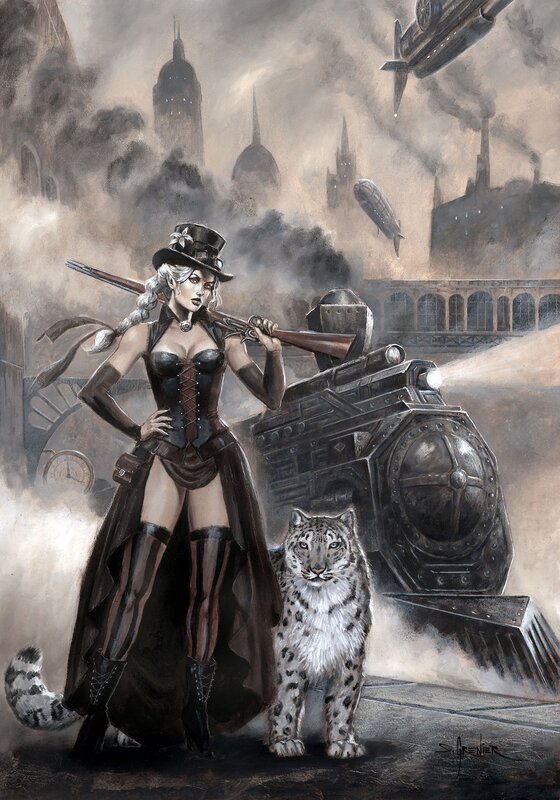 Steampunk Sinead par Sébastien Grenier - Illustration originale