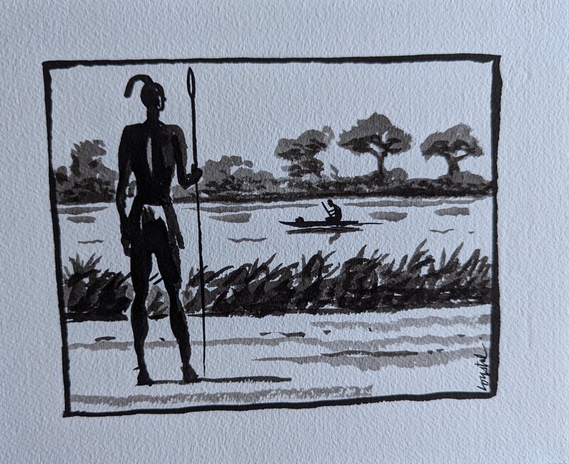 Afrique by Loustal - Original Illustration
