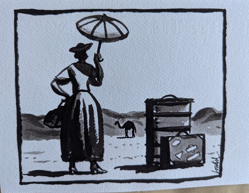 Isabelle Eberhardt by Loustal - Original Illustration