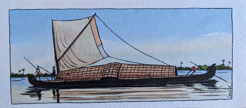 Sur le fleuve par Loustal - Illustration originale