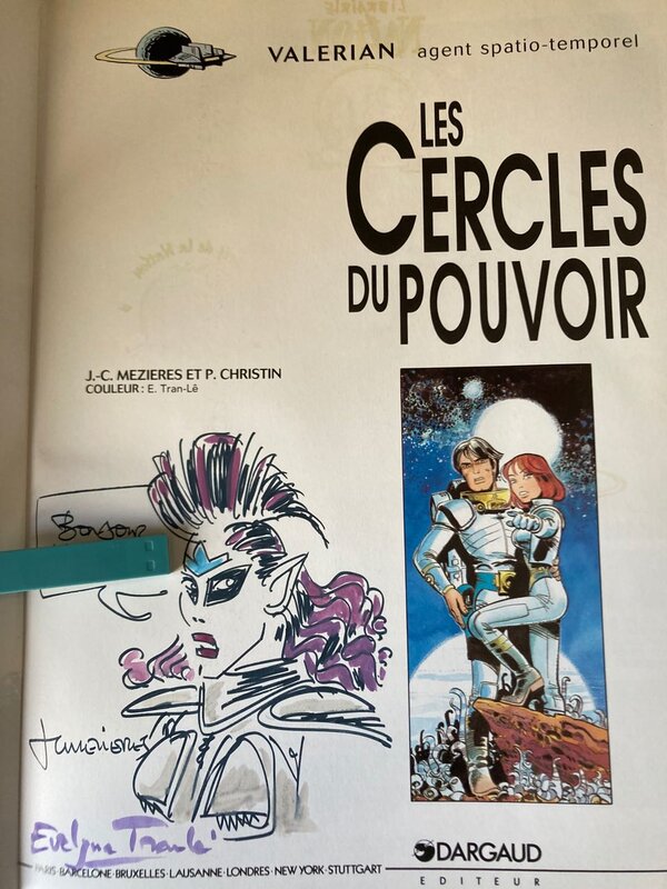 Jean-Claude Mézières, Evelyne Tran-Lê, Pierre Christin, Dédicace JC Mézières avec mise en couleurs - Dédicace