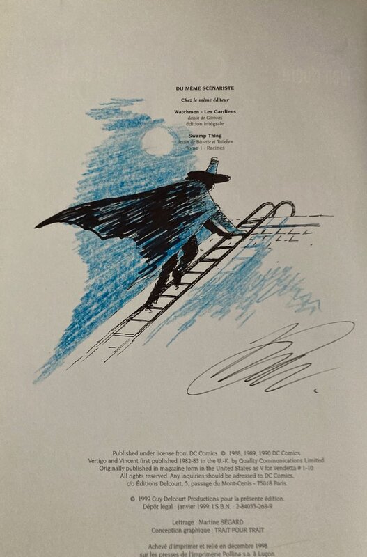 David Lloyd, Alan Moore, Dédicace couleurs V pour Vendetta - Dédicace