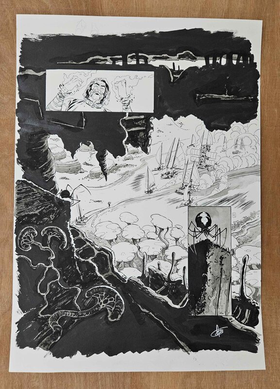En vente - Dimitri Armand, Le Convoyeur - Tome 4 - Planche 60 - Planche originale