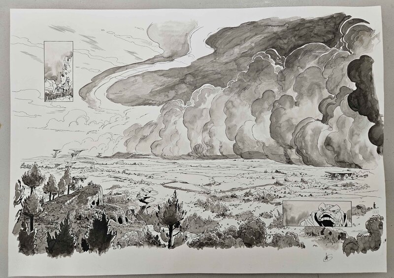 En vente - Dimitri Armand, Le Convoyeur - Tome 4 - Planches 14-15 - Planche originale