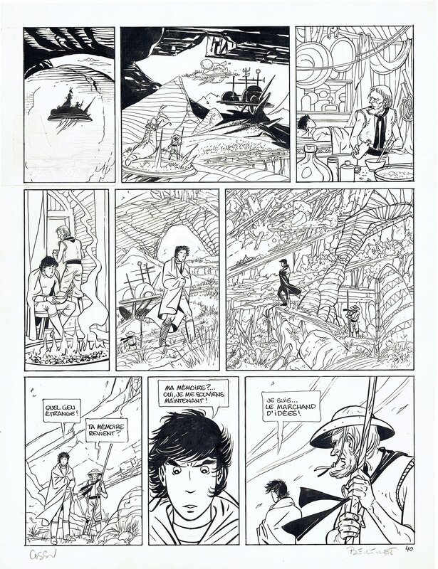 En vente - Philippe Berthet, Antonio Cossu, Science-Fiction - Marchand d'idées - T 3 P 40 - Planche originale