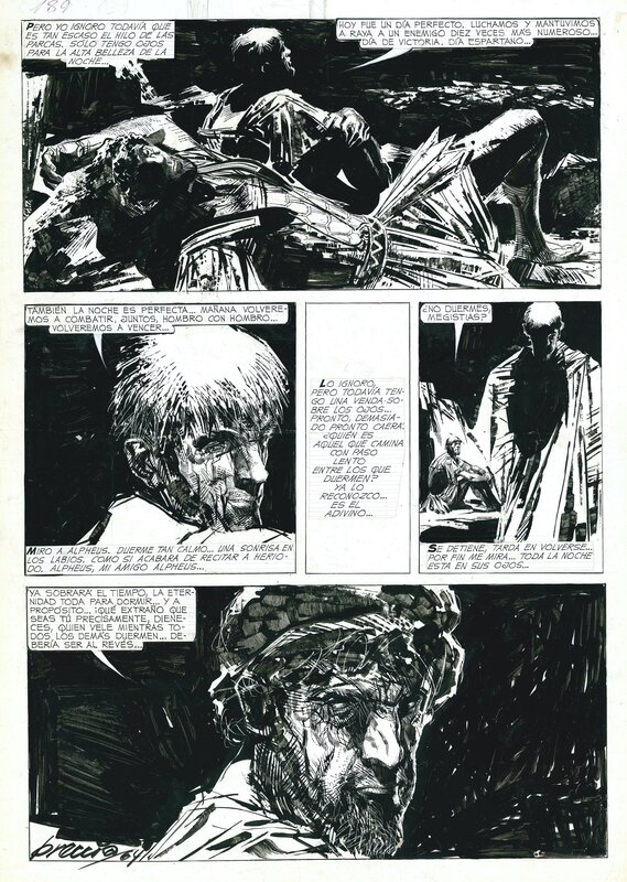 Alberto Breccia, Mort Cinder - La batalla de las Termopilas - Planche originale