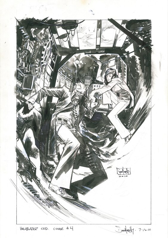 Sean Murphy, Si Spencer, Hellblazer - Couverture - City Of Demons #4 - Babylon's burning - Couverture originale