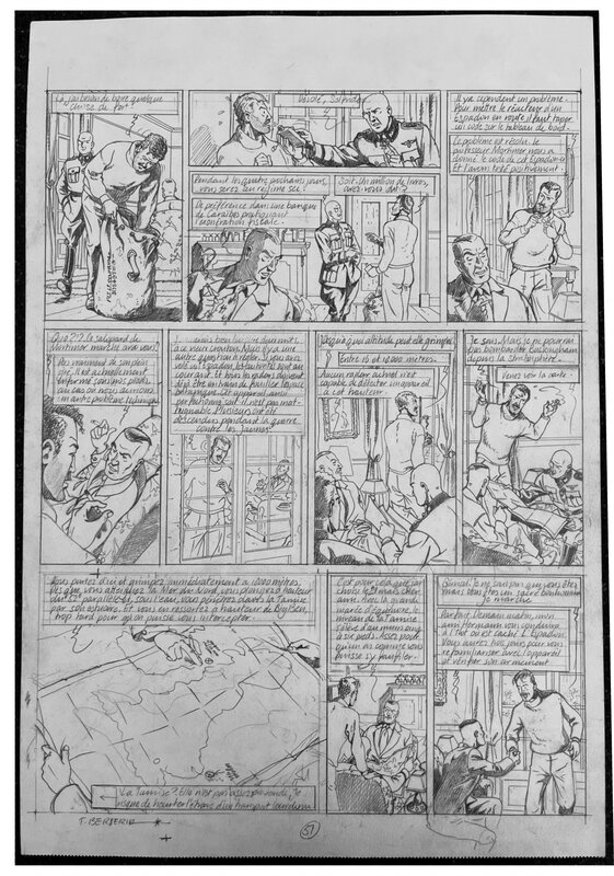 Teun Berserik, Blake & Mortimer - le dernier Espadon - planche originale preluminaire 51 - Planche originale