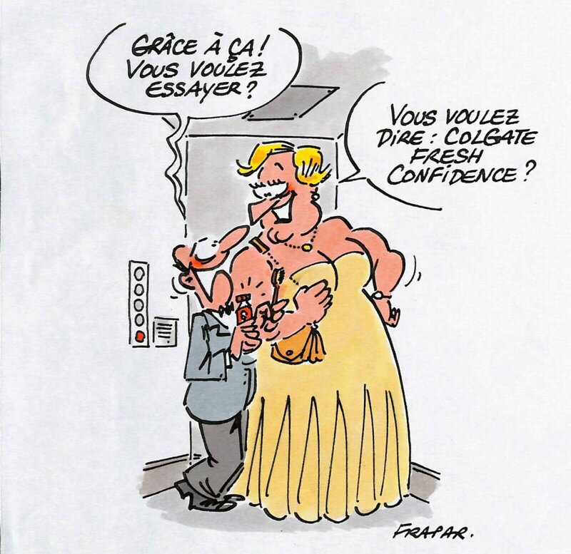 François Frapar, La cantatrice (Dentiste) - Illustration originale