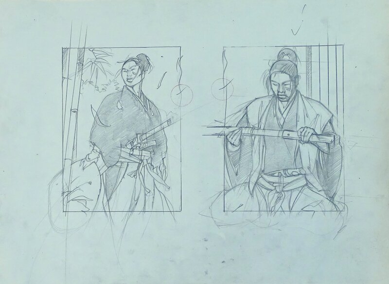 For sale - Michetz, Samouraï au Katana 02 - Original Illustration