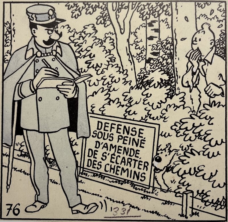 Hergé - Case Strip 76 publiée dans le Soir - 7 boules de cristal - Comic Strip