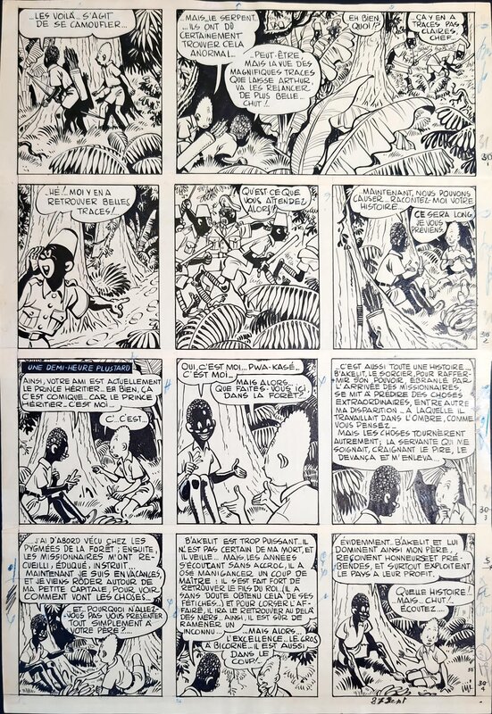 Jijé, Blondin et Cirage Tome 6 : Le nègre blanc, page 30 - Planche originale