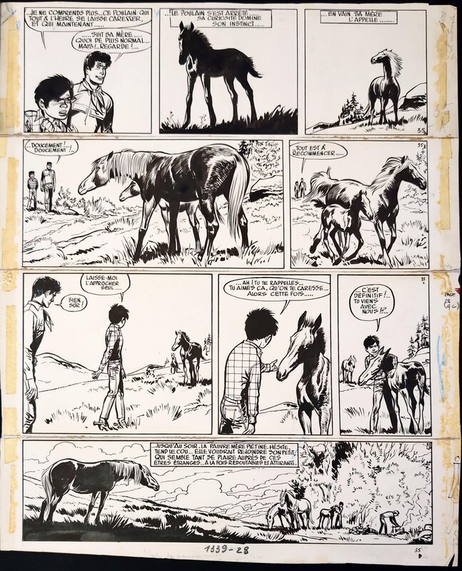 Jijé, Jerry Spring Tome 14 : Les broncos du Montana, page 35 - Planche originale