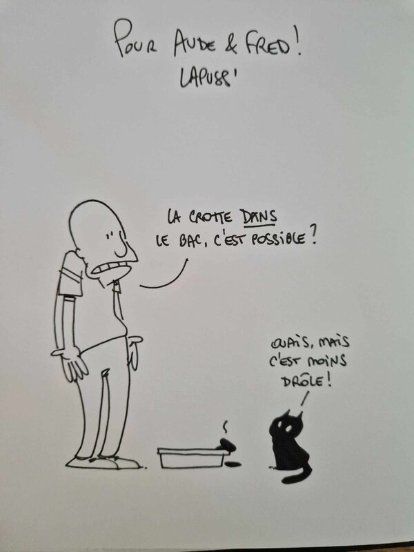 Lapuss', Dédicace de Lapuss dans Putain de chat tome 1 - Sketch
