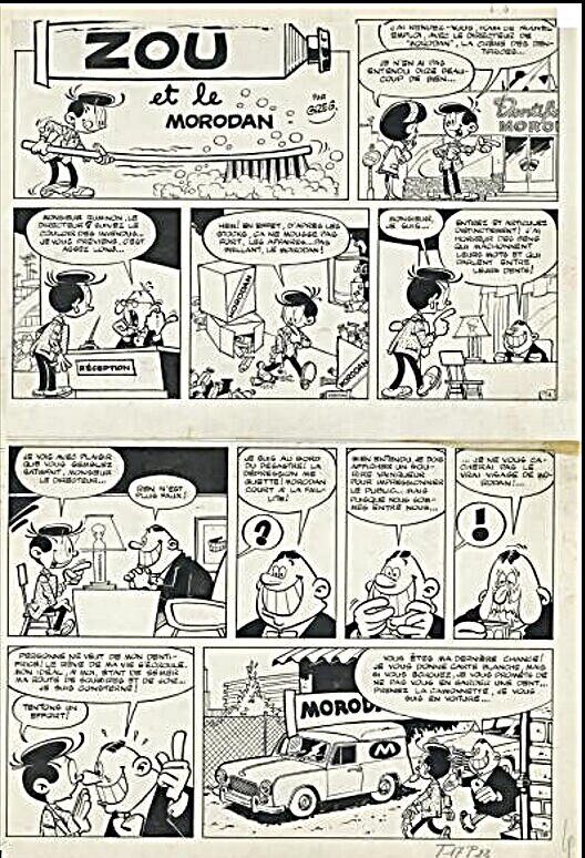 Michel Greg, Zou et le Morodan (Dentiste) - Planche originale