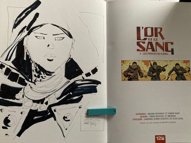Merwan, Fabien Bedouel, Dédicace de Merwan L'or et le sang Tome 3 - Sketch