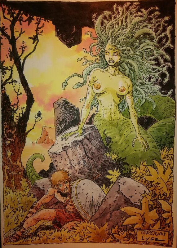 Persée et Méduse par Didier Tarquin - Illustration originale