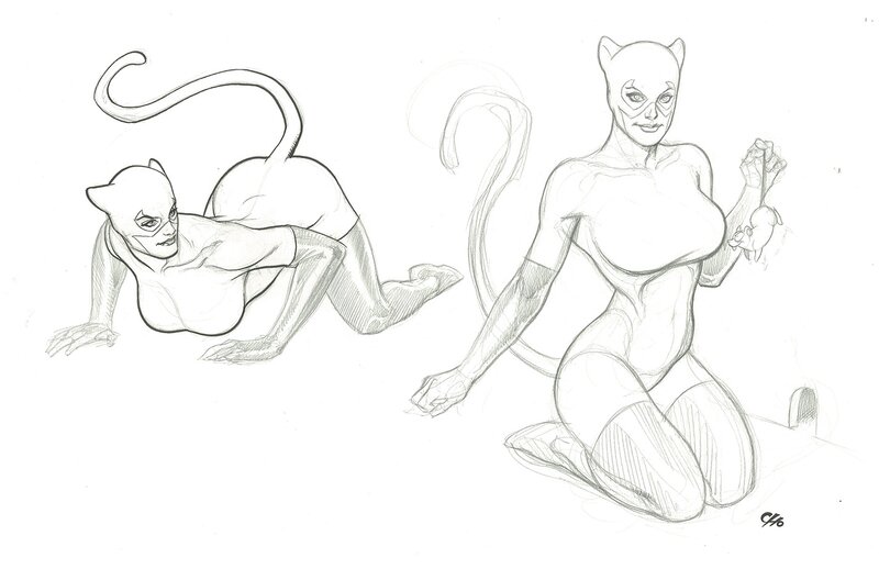 Frank Cho Catwoman - Illustration originale