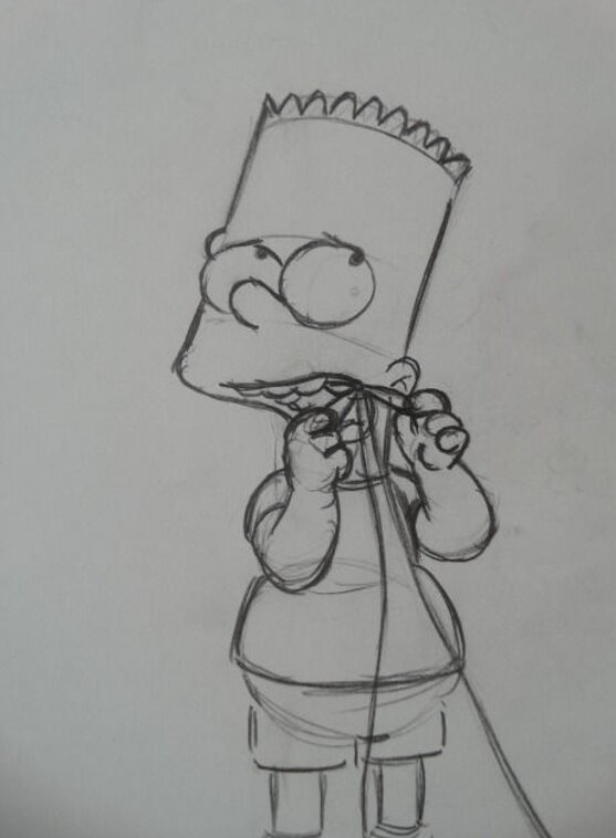 Matt Groening, Bart se débrouille (Dentiste) - Illustration originale