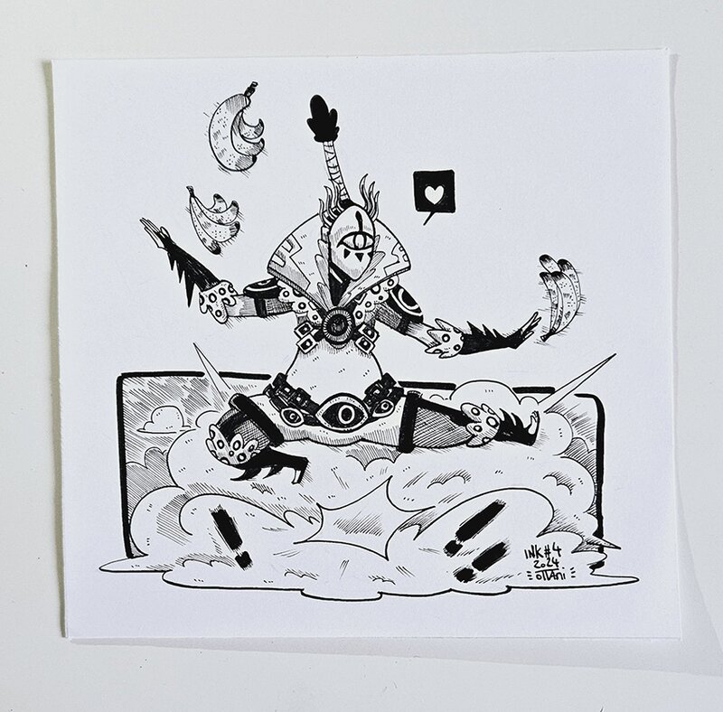 oTTami, Dessin original de l'Inktober 2024 : Le grand Kohga, chef des Yigas de Breath of the Wild et Totk ! - Illustration originale