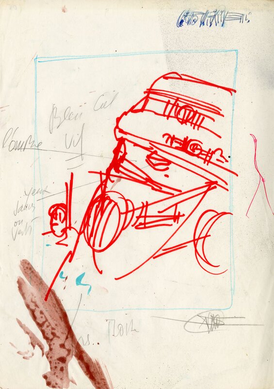 For sale - Philippe Druillet, Touareg - étude originale pour la peinture - Original Illustration
