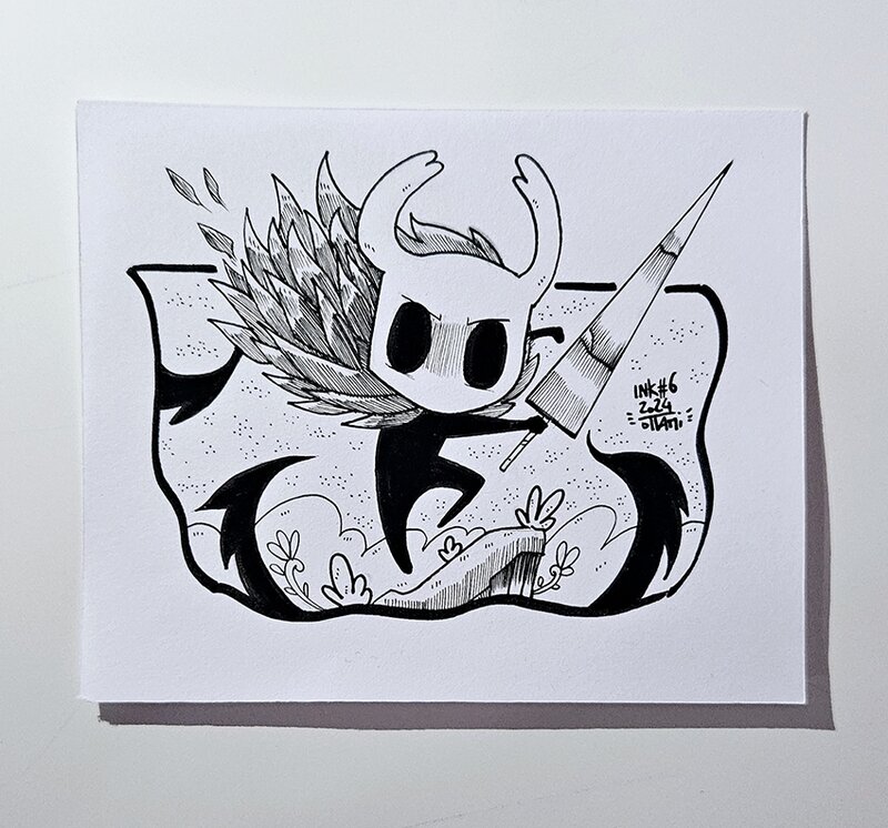 oTTami, Dessin original de l'Inktober 2024 : Le Héros d'Hollow Knight ! - Original Illustration