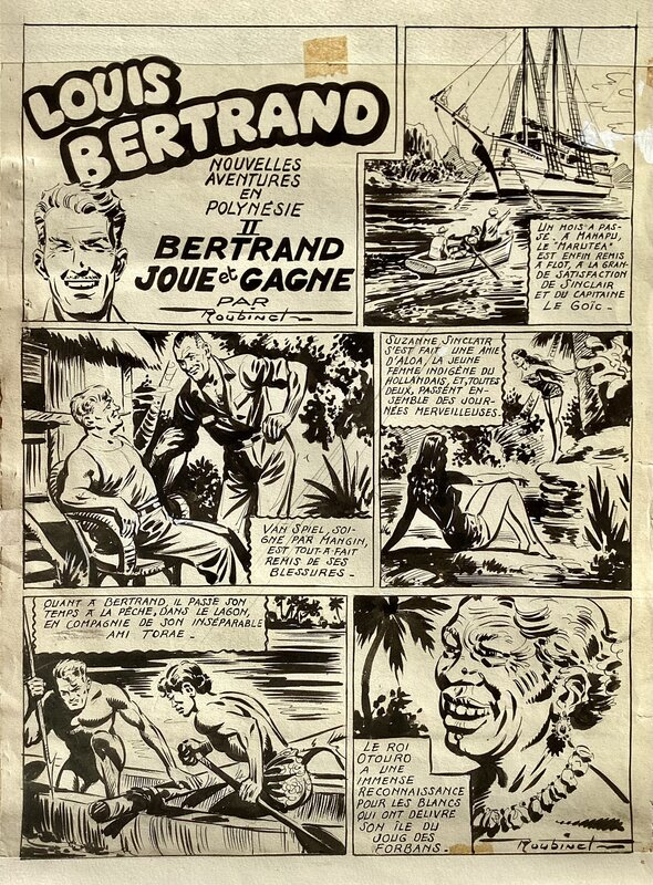 Maxime Roubinet, Louis Bertrand joue et gagne - Planche originale
