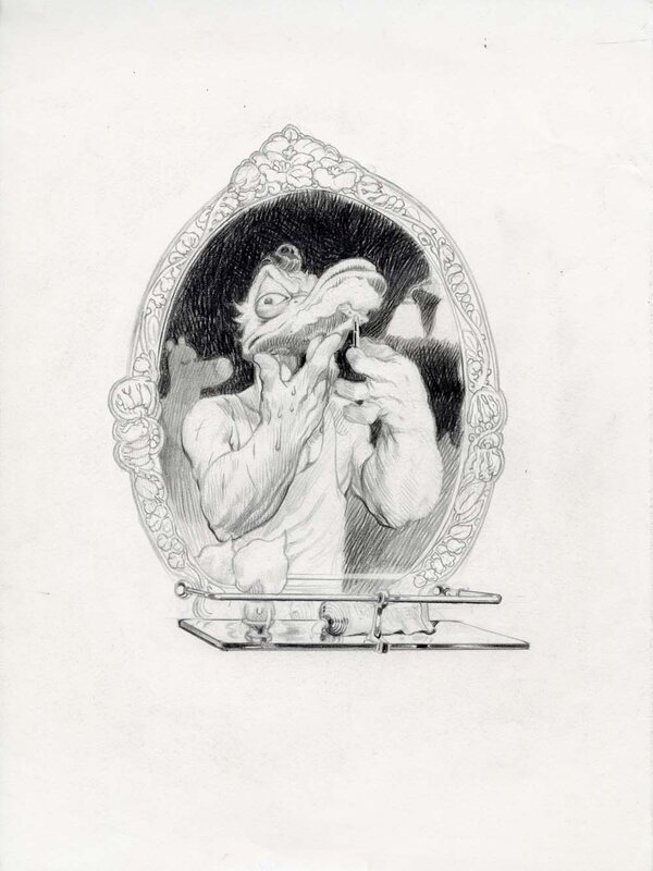 For sale - Vince, Illustration originale pour l’ex-libris du tirage de luxe de l’intégrale de Donjon Antipodes + (T10000 et T10001) - Original Illustration