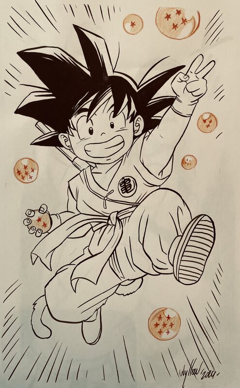 Goky dragon ball par Wyllow, Akira Toriyama - Planche originale