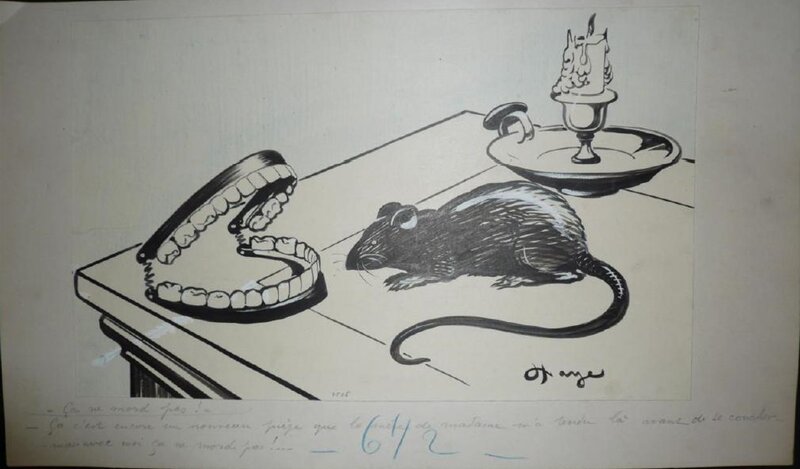 Lucien Haye, Ça ne mord pas (Dentiste) - Original Illustration