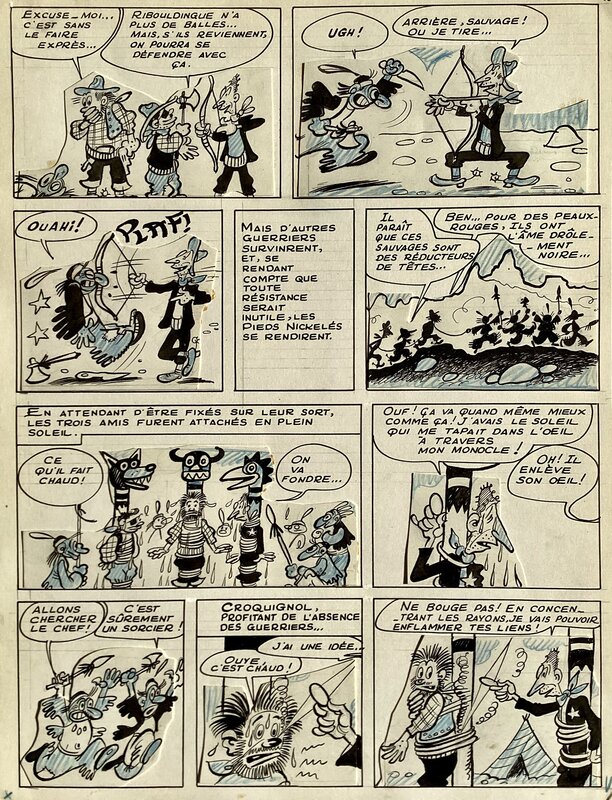 René Pellos, Les Pieds  Nickelés au Colorado - Planche originale