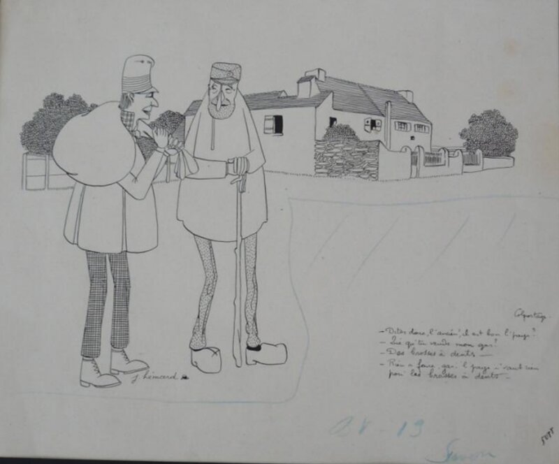 Joseph Hémard, Colportage (Dentiste) - Illustration originale