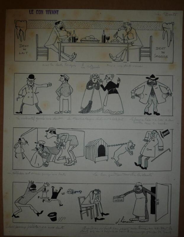 Joseph Hémard, Les dents (Dentiste) - Planche originale