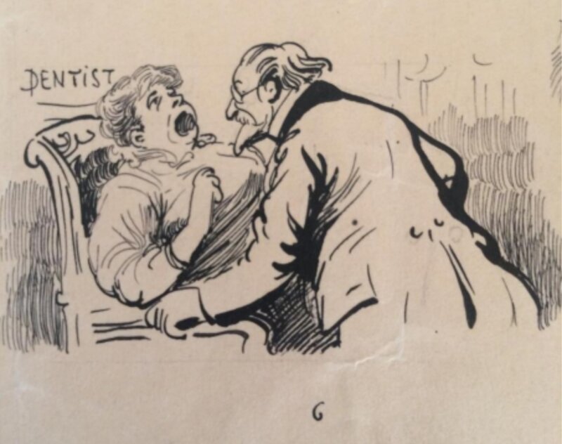 Henriot, La toupie (Dentiste) - Original Illustration
