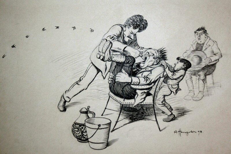 Adolf Hengeler, Le dentiste amoureux - Original Illustration