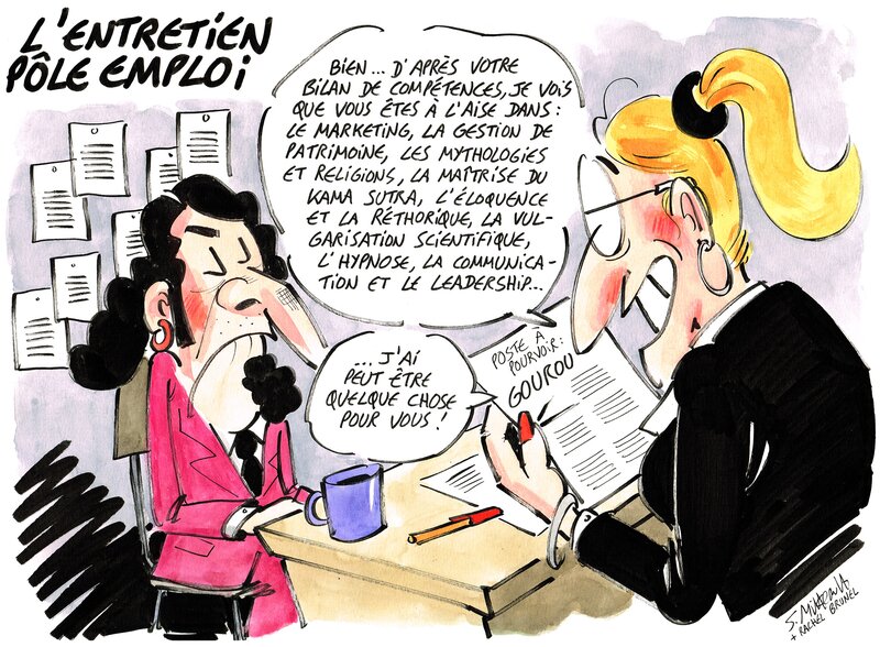 En vente - Simon Mitteault, L'entretien Pôle Emploi - Illustration originale