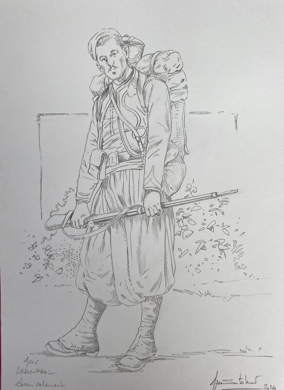 Jean-Marc Stalner, illustration originale, Portrait de Zouave, 
