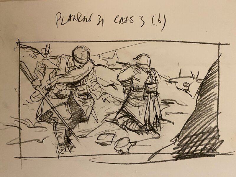 Stéphan Agosto, croquis préparatoire, 