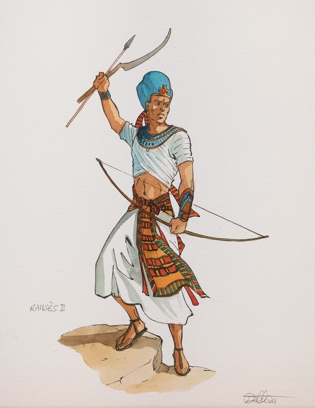 En vente - Ramsès II par Isabelle Dethan - Illustration originale