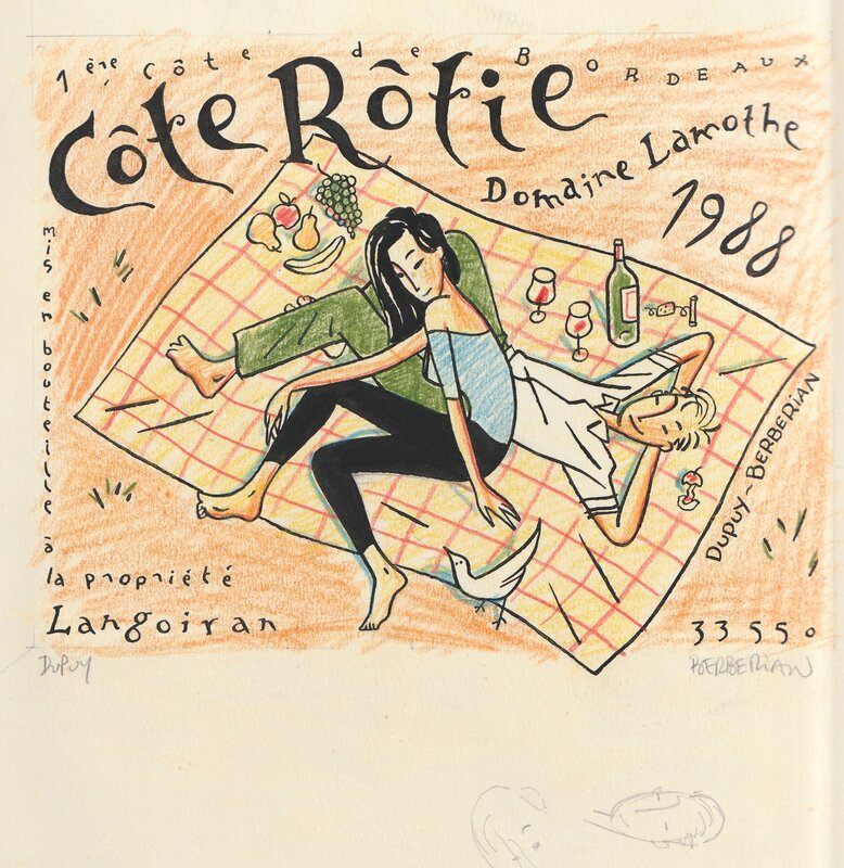 Etiquette de vin. par Philippe Dupuy - Illustration originale