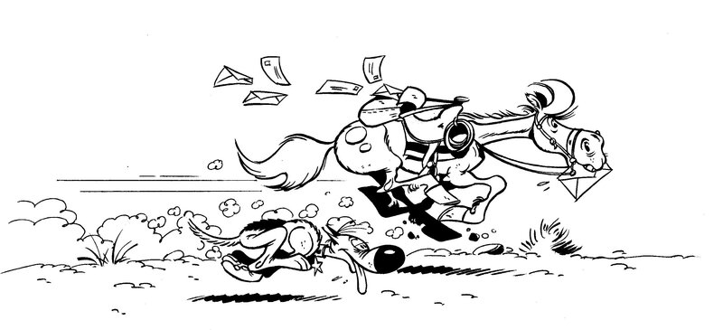 Vittorio Leonardo, Jolly Jumper et Rantanplan et le courrier - Original Illustration