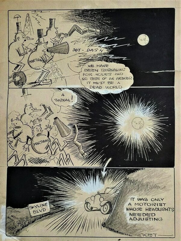 Frank Kettlewell, Des signaux de la planète Mars ! - Planche originale