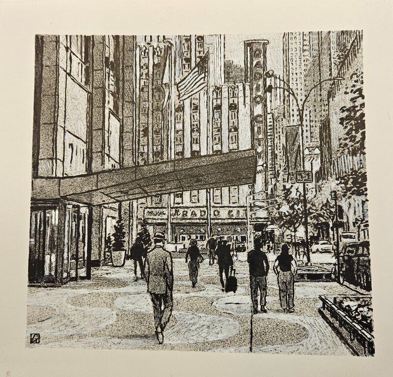 Jean-Claude Götting, 2024 - New York : Radio City - Illustration originale